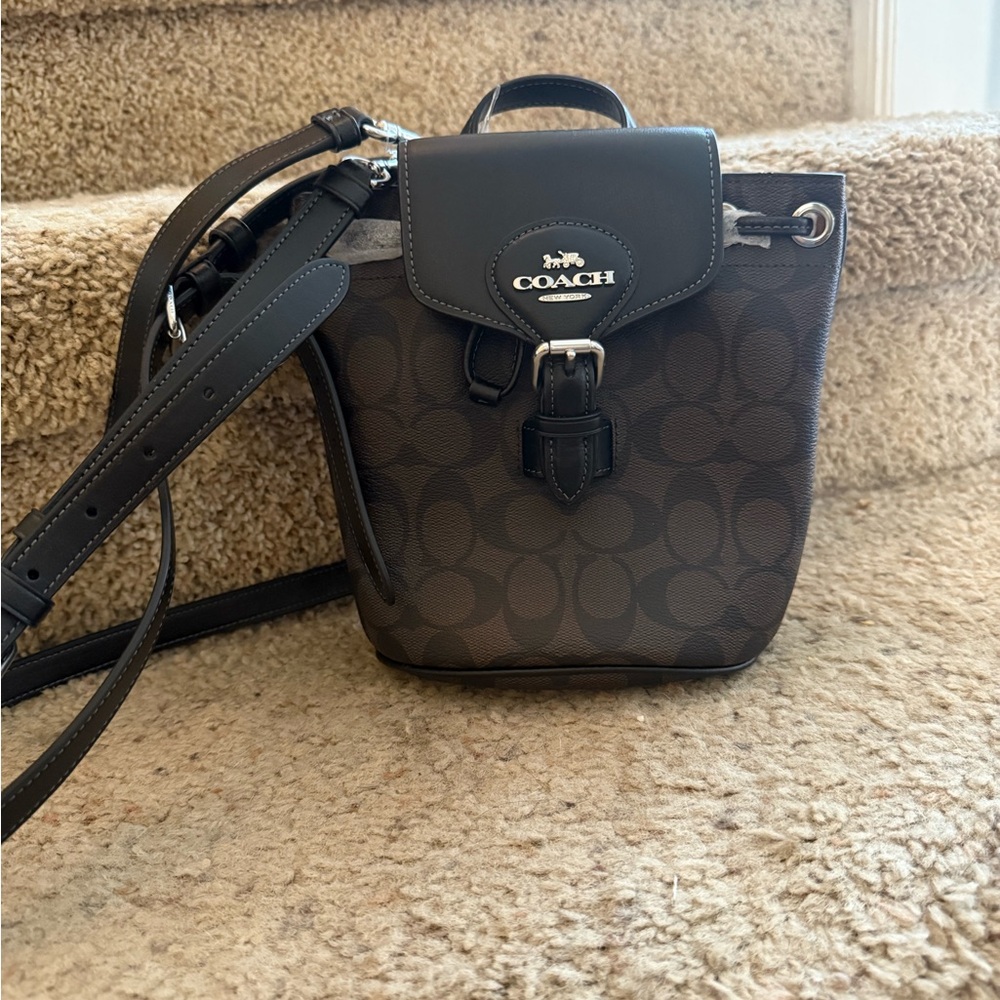Coach Black and Brown Mini Backpack